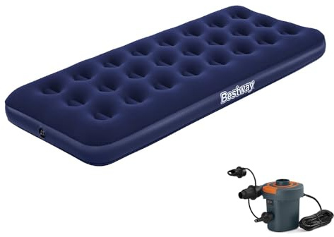 Bestway Single Size Air Bed Inflatable Mattress for Outdoor, Indoor, Camping, Blue