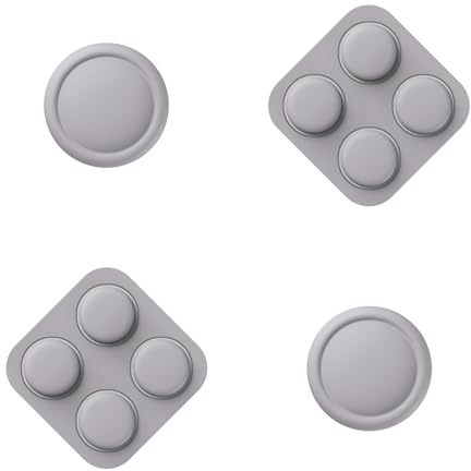 PlayVital Silikon-ABXY-Richtungsbutton-Kappen und Joystick Caps für Nintendo Switch 2 (2025), 2 Stück Tastenabdeckungen & 2 Joystick Kappen für Joy Con 2 - Grau