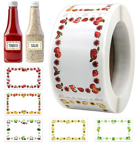 500 Stück Marmeladen Etiketten Selbstklebend, 50 x 30mm aufkleber für marmeladengläser, aufkleber Etiketten Zum Beschriften klebeetiketten marmelade, flaschenetiketten für Gläser, Tüten, Gewürzgläser