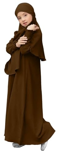Gebetskleidung Für Kinder Mädchen Muslim Kleider Lange Ärmel Abaya mit Hijab Islam Kleidung Mädchen Muslimische Kleid Set Gebetskleid Jilbab Khimar Ramadan Tesettür Giyim Ikili Takim