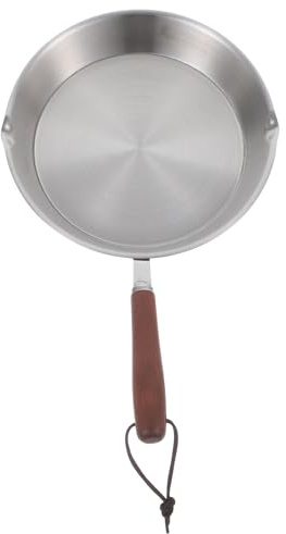 TOGEVAL Padella Antiaderente in Acciaio Inox Padella Piccola da 16 CM per Pancake e Frittate Manico Casuale per Uso Domestico e Pasti Amici