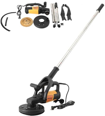 3800W Betonschleifer Betonfräse Sanierungsfräse Set wandfräse mit absaugung | mit Diamantschleiftopf und Absaughaube, mit 180mm Schleiftopf , 6 stufen Drehzahlregelung