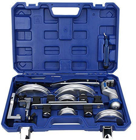 Adfaga Macchina piegatubi professionale CT999RF Kit piegatubi manuale con ruote in alluminio per tubi in rame PVC 10-22mm Resistenza industriale Strumenti HVAC per impianti