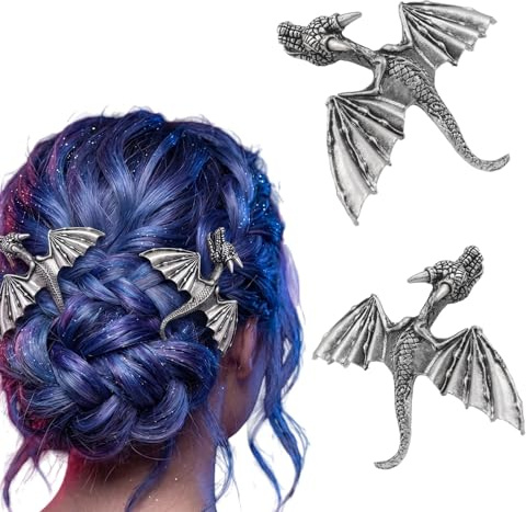Tapufitil 2 Piezas Pinza De Pelo Gótica Dragón Adorno para Halloween Accesorios Femeninos Decoración De Dragón Clips De Cabello Estilo Oscuro Y Gótico