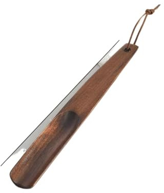 NDSJAIE Skohorn 1 st skohorn i massivt trä 15-31 cm skohorn lätt att använda för hemmet, 26 cm träfärg, Taglia unica