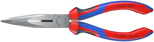 KNIPEX - 26 22 200 SBA Tools - Spitzzange mit Cutter, 40 Grad abgewinkelt, Mehrkomponenten (2622200SBA)
