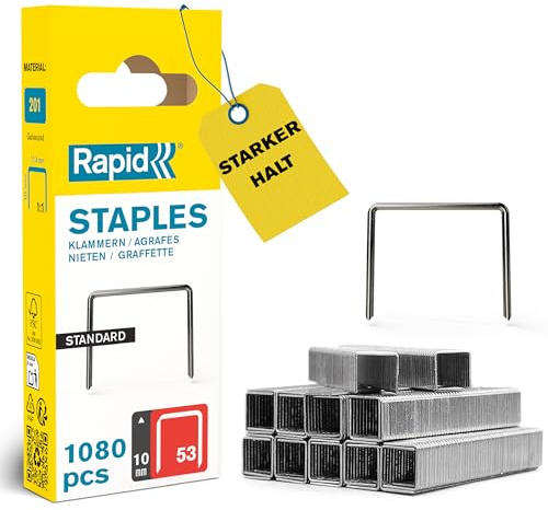Rapid Standard Feindrahtklammer Typ 53/10 mm, 1080 Stück Blister, 40109562