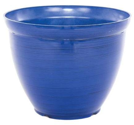 Gardenesque Feather Recycled Plastic Garden Pot Planter with Drainage Holes | Lightweight, UV Resistant & Frostproof | 38cm | Blue