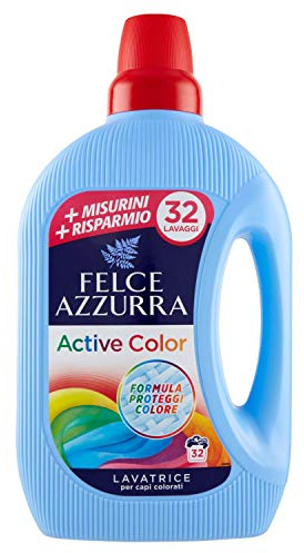 Felce Azzurra, Detersivo Lavatrice, Active Color, 1595 ml | 40 lavaggi, capi bianchi e colorati, proteggi colori, bucato fresco, smacchia anche a freddo