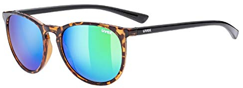 uvex LGL 43 - Sonnenbrille für Damen und Herren - starker Schutz vor Sonnenstrahlung - inkl Schriftzug auf den Bügeln - havanna/green - one size