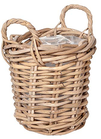 Pflanzkorb VERONA-4 ca. D20cm Rattan Übertopf Blumenkorb Korb mit Henkeln