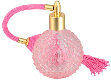 EXCEART Atomizzatore Per Profumo Vintage, Flacone Spray Lungo Da 100 Ml, Flacone Per Profumo Ricaricabile Con Nappa Lunga Rosa