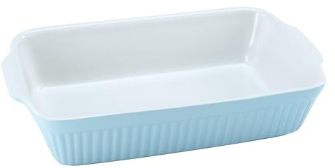 CreaTable Auflaufform rechteckig, Steinzeug, ofenfest bis 250°C, spülmaschinenfest, bleu, 33053, 34 x 20 x 6 cm