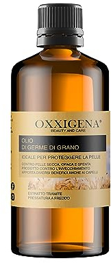 Oxxigena - 100% reines Weizenkeimöl, 250 ml Packung, Ideal als Körperöl gegen Dehnungsstreifen, Anti-Falten-Gesichtsbehandlung und Behandlung von schwachen Haaren