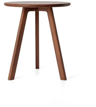 Beistelltisch rund Massiv Walnussholz für Wohnzimmer Premium Sofa Tisch Minimales Skandinavisches Design Nachttisch Einfache