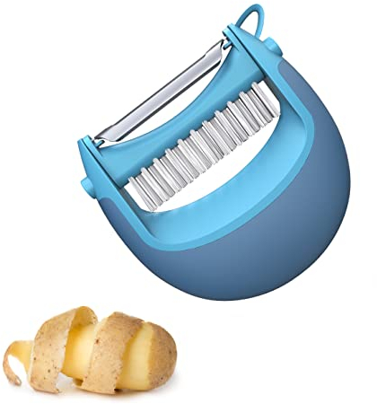 Empava Potato Peeler with Brush, Vegetable, Easy, Speed and Multifunctional Peeler, Blue