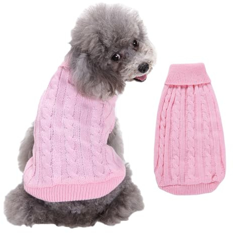 FEimaX Suéter para Mascotas, Abrigo Cálido para Perro Gato Ropa de Invierno de Cachorros Jersey Suave Cómodo Sudadera de Punto para Perros Pequeños y Medianos Gatos