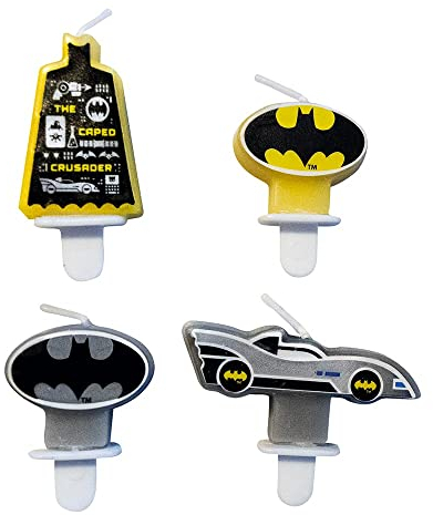 Amscan 9915096 - Batman Kids Birthday Party Cake Candles - 4 Pack Assorted Designs