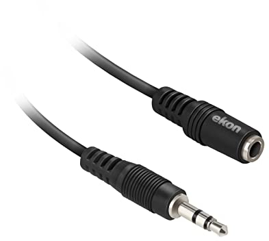 ekon Verlängerungskabel Klinke 3,5 mm, AUX-Kabel, 10 Meter, Buchse-Stecker, Knickschutz, für Stereoanlage, Laptop, Kopfhörer, mp3, iPod, Smartphone, Tablet, Radio, Autoradio
