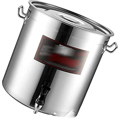 YYUINU Commercial Insulated Barrel, Stainless Steel Catering Urn, Hot Water Boiler Dispenser, with Lid and Tap,35 * 35cm