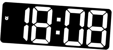 Milageto Digitale Wanduhr, einstellbare Helligkeit, Anzeige, Kalender mit Datum, Temperatur, LED-Wecker für Halle, Lernen, Teenager, Büro, Wohnzimmer, Weiß