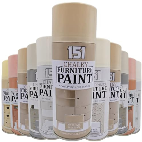 AlezyB - 3 x Hessian Chalk Finish Spray Paint 400ml - Furniture Spray Paint Aerosol for Smooth Touch Matt Finish Office and Home