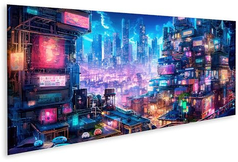 islandburner Bild auf Leinwand Konzept Lovely Anime Cyberpunk Stadt Gemälde Digital Nacht Generiert Bilder Wandbilder Poster