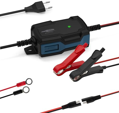 ANSMANN Chargeur Intelligent à 5 Niveaux 6V 12V / 1A avec Affichage LED pour Batteries au Plomb pour Voiture, Moto et camionnette