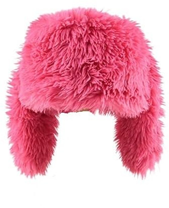 Gorros con orejas de conejo, Corea, lindo, rosa, rojo, felpa, jersey, invierno, cálido, para mantener la fotografía divertida, sombreros de mujer, hot pink, Talla única