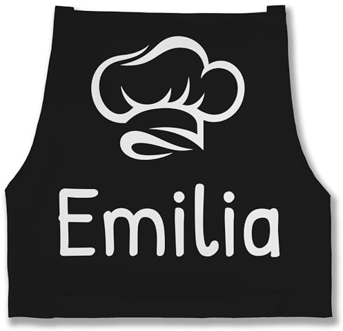 Schürze - Kochschürze - mit Name - 85x69 - Schwarz - personalisierte kochschuerze küche schürzen personalised apron koch lustig frauen geschenke für köche weihnachten männerschürze kochen