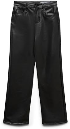 Vero Moda VMTESSA Pantalon pour femme, aspect cuir, taille haute