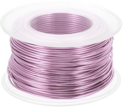 PATIKIL 18 Gauge 1mm Filo di Alluminio Artigianato, 98,4 Piedi Filo Metallico Armatura Flessibile per Creazione Gioielli Avvolgimento Metallo Fai Da Te, Rosa Chiaro