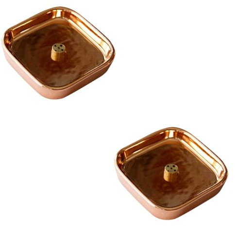 ABOOFAN 2st Weihrauchbrenner Aus Keramik Räucherkegel Rückfluss Halter Für Räucherstäbchen Räucherstäbchenhalter Retro-weihrauchbrenner- Weihrauchbrennerplatte Vintage- Rose Gold