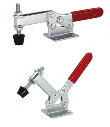 MiJunHD 2PCS GH201C Adjustable Toggle Clamp, 90KG Holding Capacity, Quick Release Toggle Clamp, Anti Slip Handle Metal Vertical Fixed Fixture