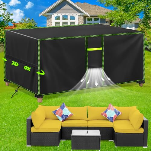FORTRY Gartenmöbel Abdeckung Wasserdicht, 420D Winterfest 200x165x80cm