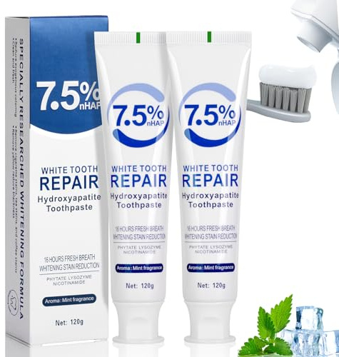 Hydroxylapatit Tandkräm utan Fluor - Fräscha upp Andan och Lindra Tandkänsligheten (2 Stycken)