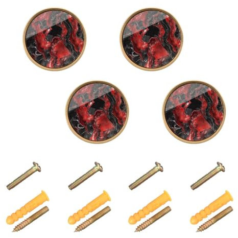 tplaotee Türknauf für Schranktüren, unregelmäßige Kunst, Marmor, dekorativ, 32 mm, Kommoden, Schubladen, Griffe für Tür, Schrank, 4 Stück