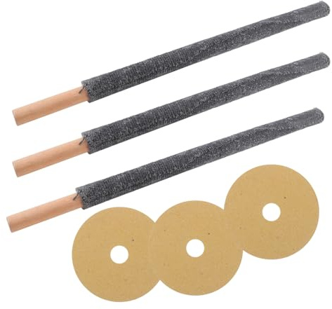 UKCOCO 3pcs Wooden Fire Torch Weatherproof Outdoor Torches for Garden Handheld for Camping Weddings and Festivals and Long Burn