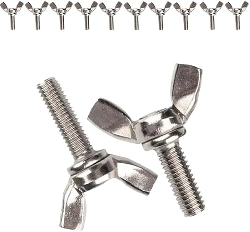 Flügelschrauben aus Edelstahl, M6 x 30 mm, strapazierfähig, Handdrehbefestigung, Schrauben für Heimwerkerwerkzeuge, 10 Stück