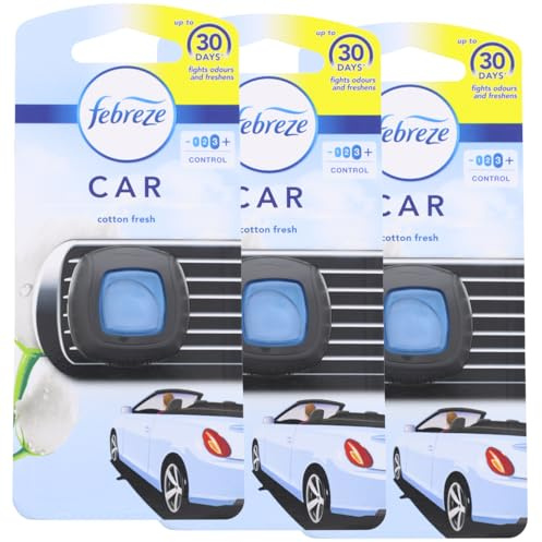 3 x Febreze Car Lufterfrischerclip Cotton Fresh je 2ml entfernt Gerüche