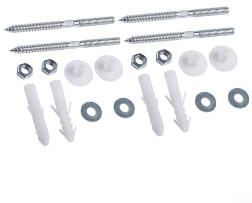 Zilimontt Kit di fissaggio a parete per lavabo in acciaio inossidabile con viti e bulloni M8 x 110 mm, per installazione su pareti solide o cave, lunga durata e (set da 4)