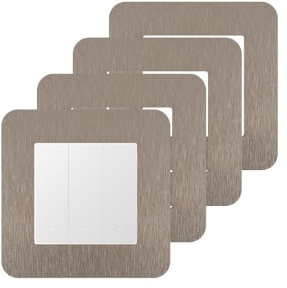 KUKUJIWA 4PCS Light Switch Surrounds, Wall Plates for Light Switches | Light Switch Cover Plate,Finger Plates for Light switches,Light Switch Frame Surround for Home Decoration（ Champagne）