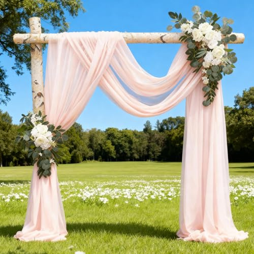Alaoo Pink Tulle Fabrics, 5Mx160CM Pink Mesh Netting Fabric, Wedding Decoration Mesh for Present Wrapping DIY Sewing Crafts Wedding Party Decorations