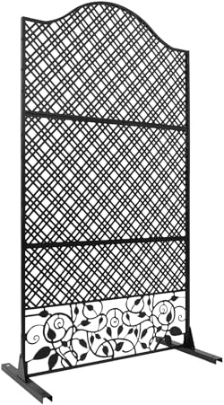 KAUITOPU Brise-vue extérieur en acier - Panneau décoratif avec motif creux - Pour jardin, balcon, patio et piscine - 100 x 50 x 185 cm - Noir