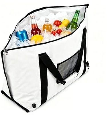 LIFEZEAL Borsa da Pesca Mare, Secchio Termico con Cerniera Porta Pesci Vivi e Ghiaccio, Conservazione di Freddo 24 Ore, Impermeabile, Portatile, Leggero e Pieghevole, per Campeggio e Picnic (80 L)