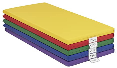 ECR4Kids SoftZone Rainbow Rest Mat, 2in, Sleeping Pad, Assorted, 5-Piece