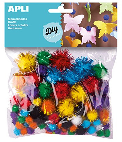 APLI 13062 Glitzer Pom Poms (78 Stück)