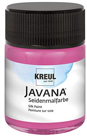 KREUL 8174 - Javana Seidenmalfarbe im 50 ml Glas, magenta, hochpigmentierte und brillante Farbe auf Wasserbasis, mit fließend flüssigem Charakter, dringt tief in die Fasern ein