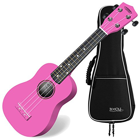Classic Cantabile US-100 PK Sopran-Ukulele Pink Set inkl. Tasche, 5 cm) | Sopran Mensur (34, 5 cm), Korpus aus Linde, Hals aus Ahorn, 15 Bünde, Bundmarkierungen im 5., 12. und 15. Bund, 5 mm, Reggae