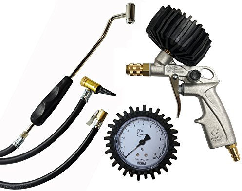 HVG Reifenfüller geeicht, Druckprüfer EU, Ventilstecker, Hebelstecker, Tankstellenstecker im Set